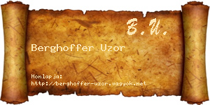 Berghoffer Uzor névjegykártya